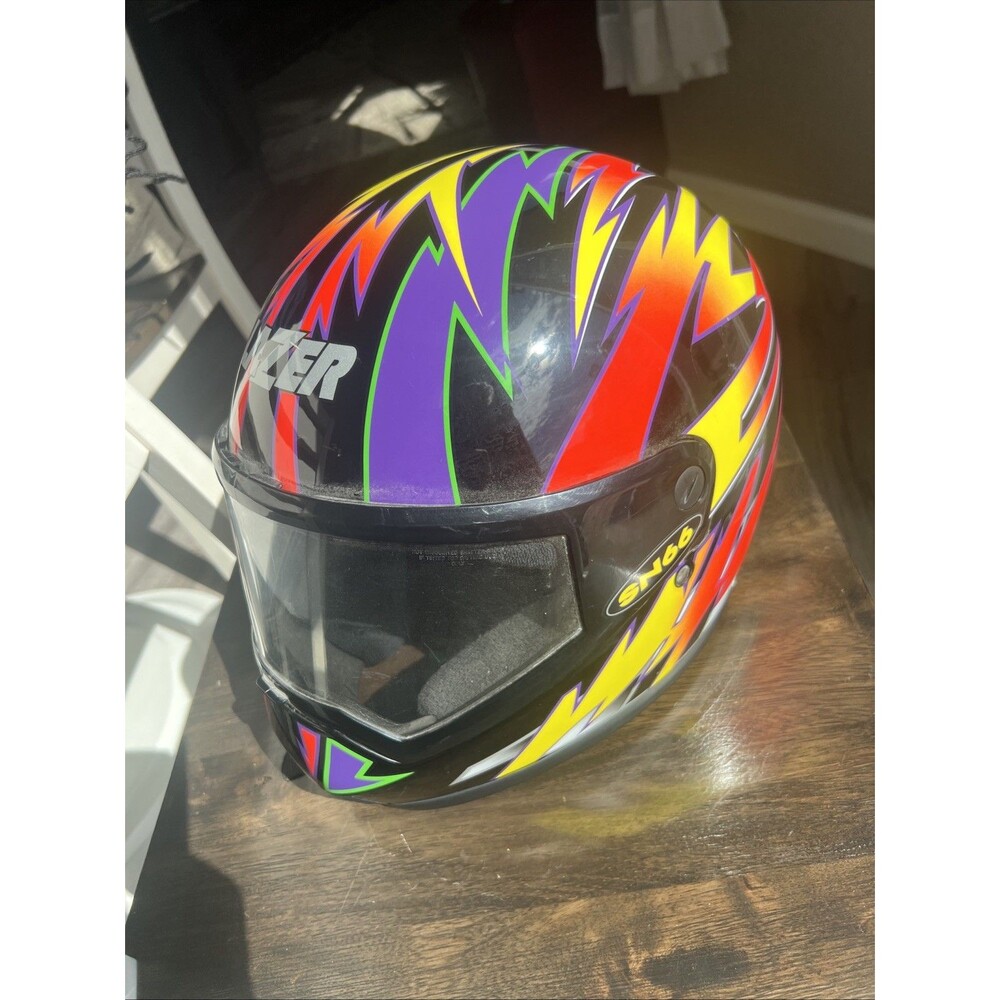 Vintage Snell Lazer Full Face Snowmobile Helmet XL 7 5/8-7 3/4 Dot 218 Sn66 Face